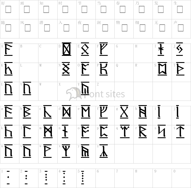 Dwarf Runes-1.ttf映射图