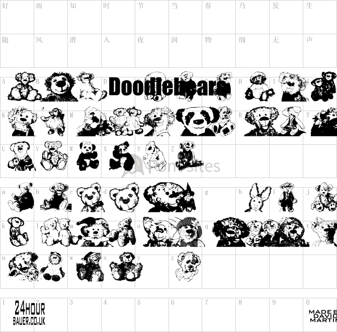Doodlebears.ttf映射图